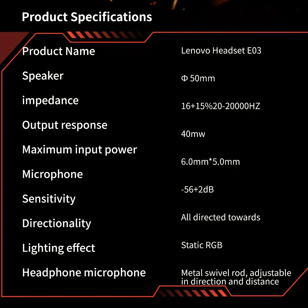 Fone de Ouvido Lenovo RGB Headset para Jogos com Microfone e Cancelamento de Ruidos
