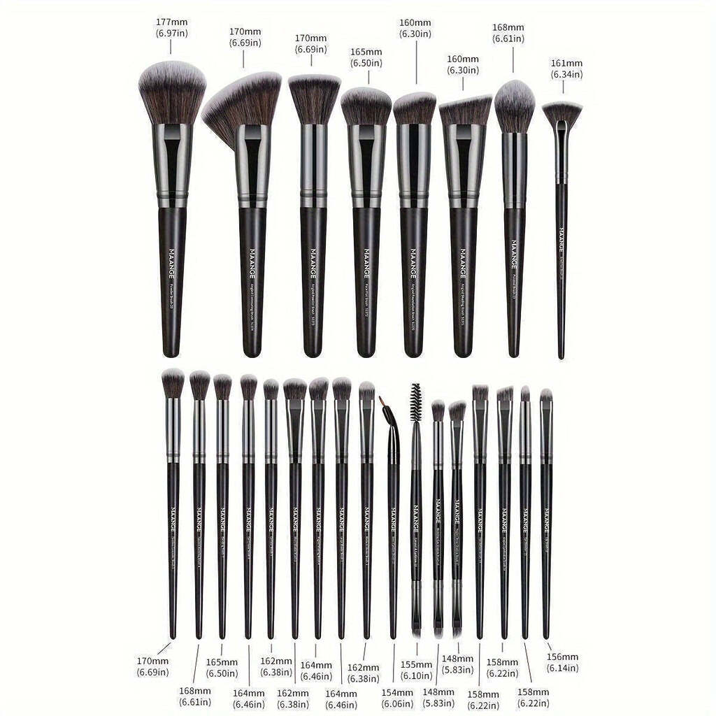 KIT 25 Pincéis Maquiagem Profissional MAANGE c Caixa