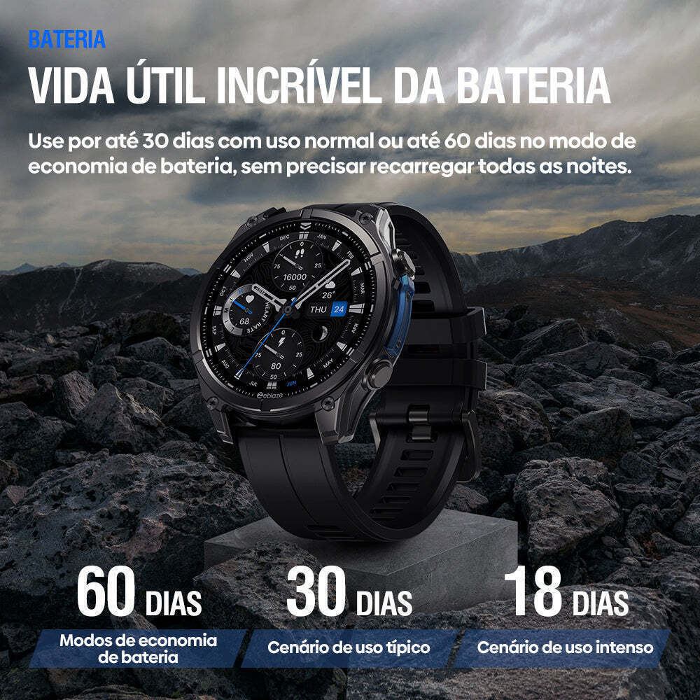 Smartwatch Zeblaze Vibe 8 Robusto AMOLED 143 60 dias bateria