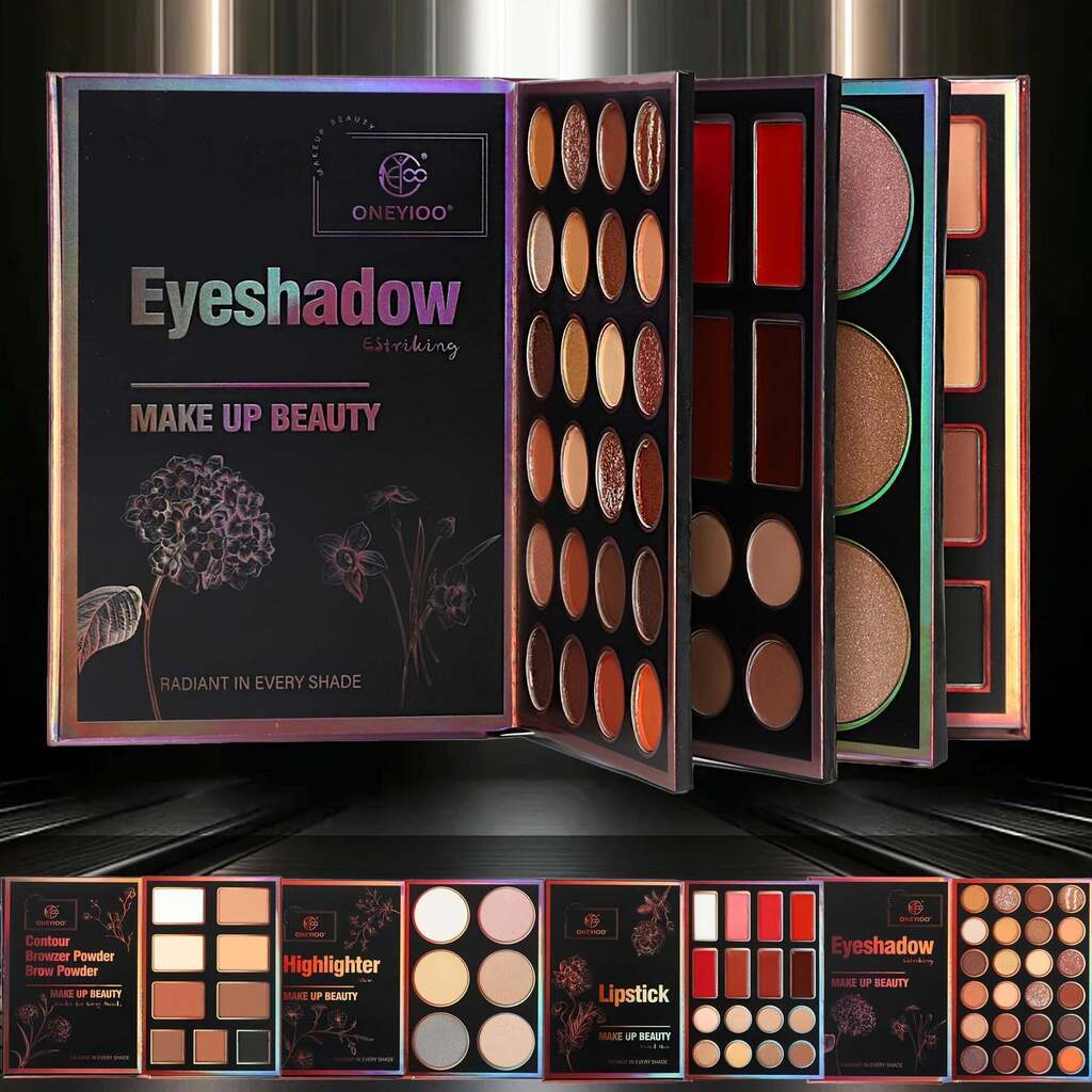 Kit Paleta 55 Cores Sombras Gloss Contorno Corretivo e Iluminador ElaShopp