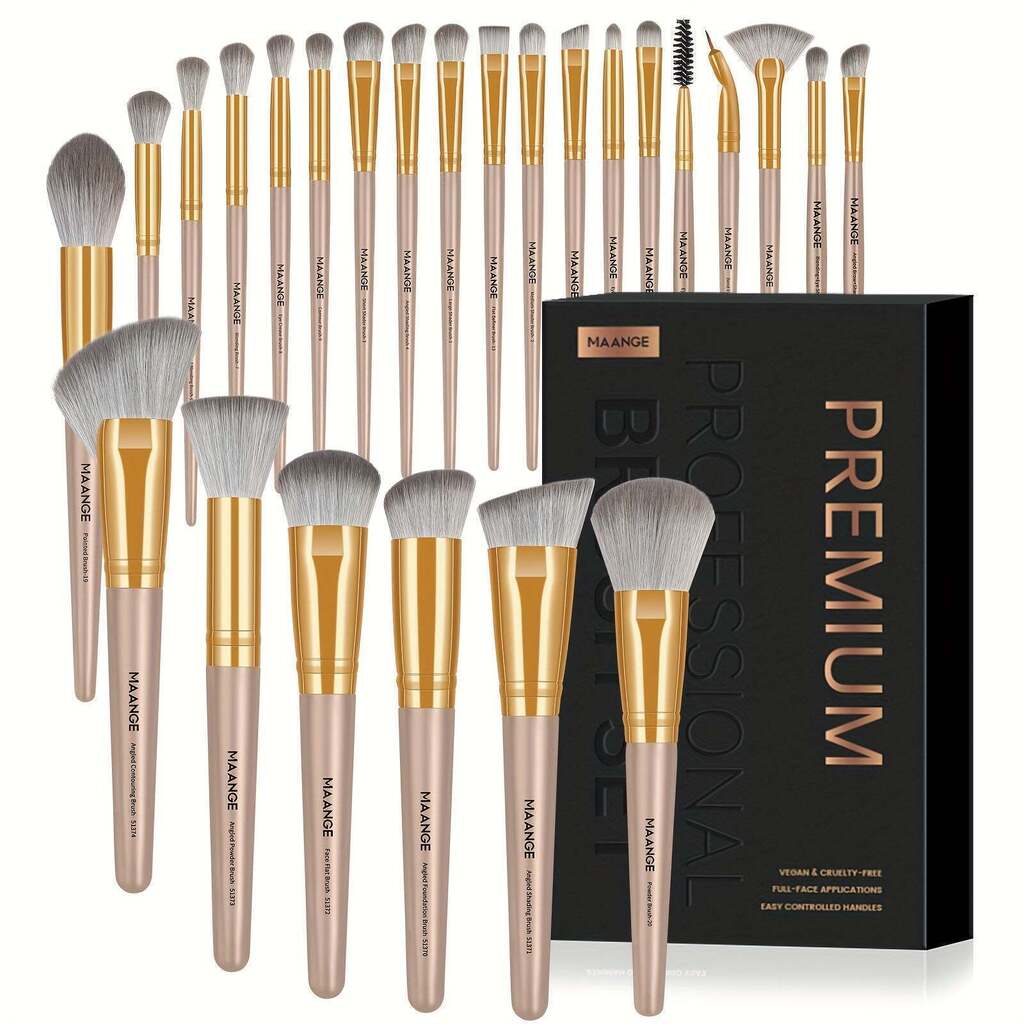 KIT 25 Pincéis Maquiagem Profissional MAANGE c Caixa