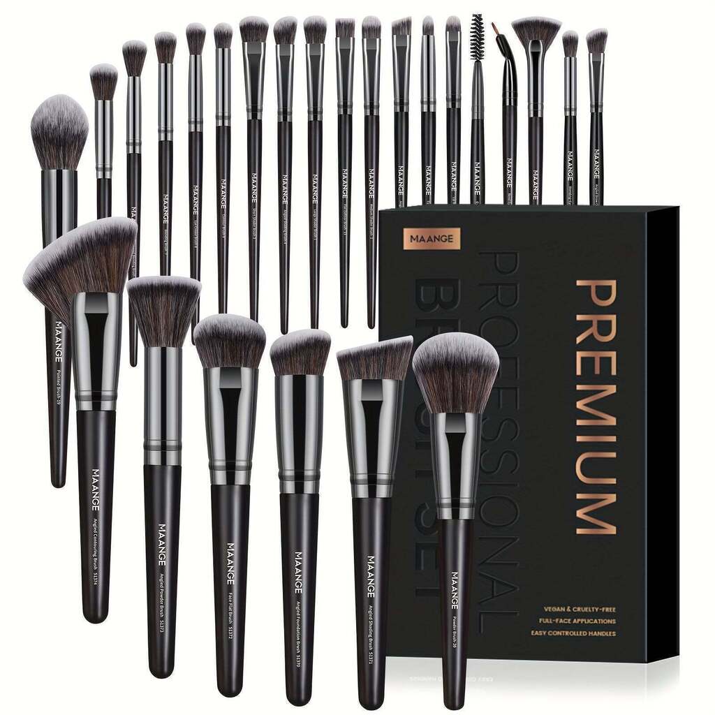 KIT 25 Pincéis Maquiagem Profissional MAANGE c Caixa