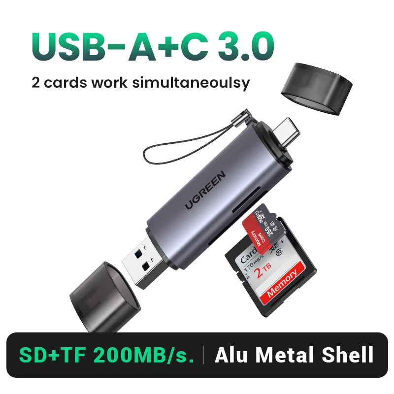 UGREEN Leitor Inteligente Adaptador USBC para SDMicroSD  Thunderbolt 3