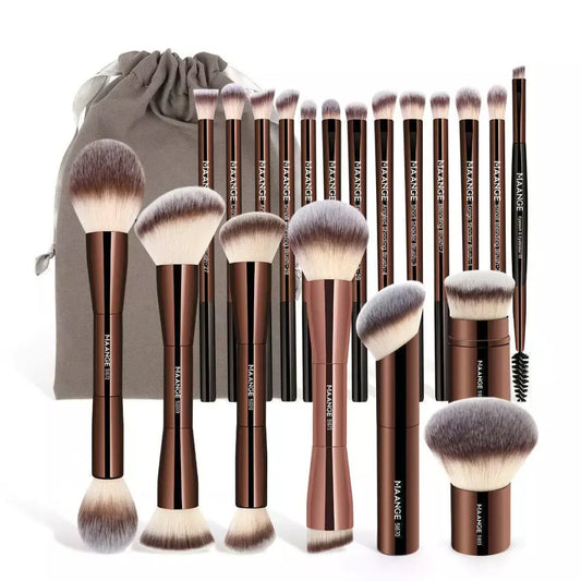 Kit 21 Pincéis de Maquiagem Profissional MAANGE com Bolsa