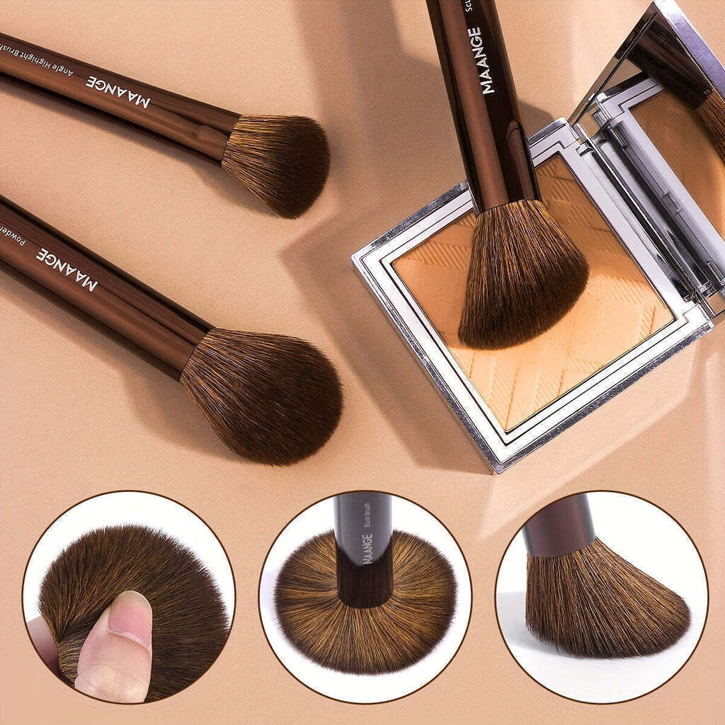 Kit 14 Pincéis Maquiagem MAANGE Base Sombra Corretivo Blush Premium