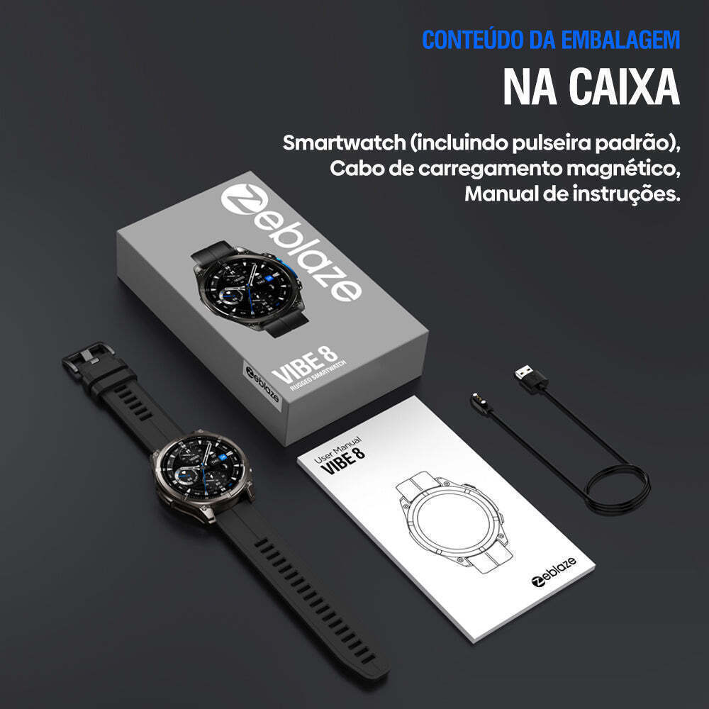 Smartwatch Zeblaze Vibe 8 Robusto AMOLED 143 60 dias bateria