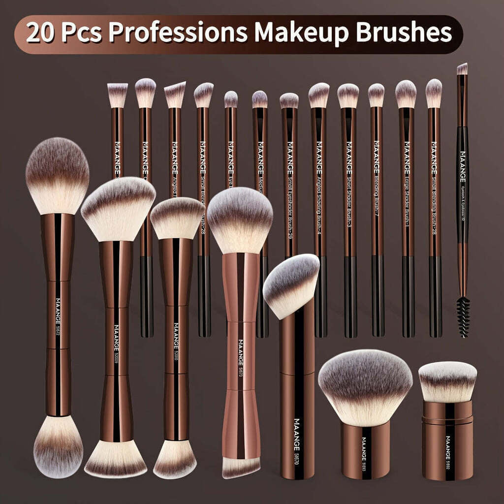 Kit 21 Pincéis de Maquiagem Profissional MAANGE com Bolsa