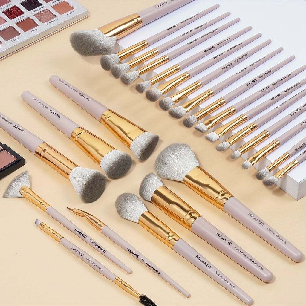 KIT 25 Pincéis Maquiagem Profissional MAANGE c Caixa