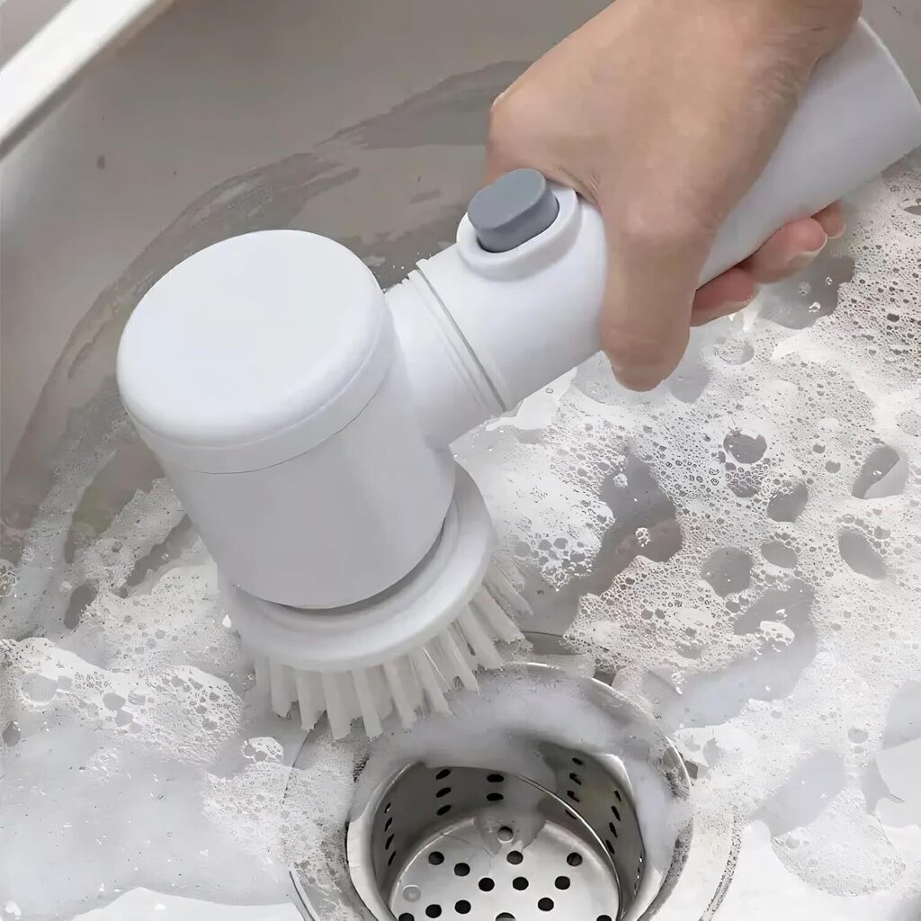 Escova Elétrica Giratória 5 em 1 Sem Fio Limpeza Completa e Portátil para Casa e Carro