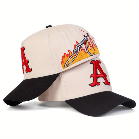 Bon Baseball Masculino Chamas Borbado Letra A Ajustvel 