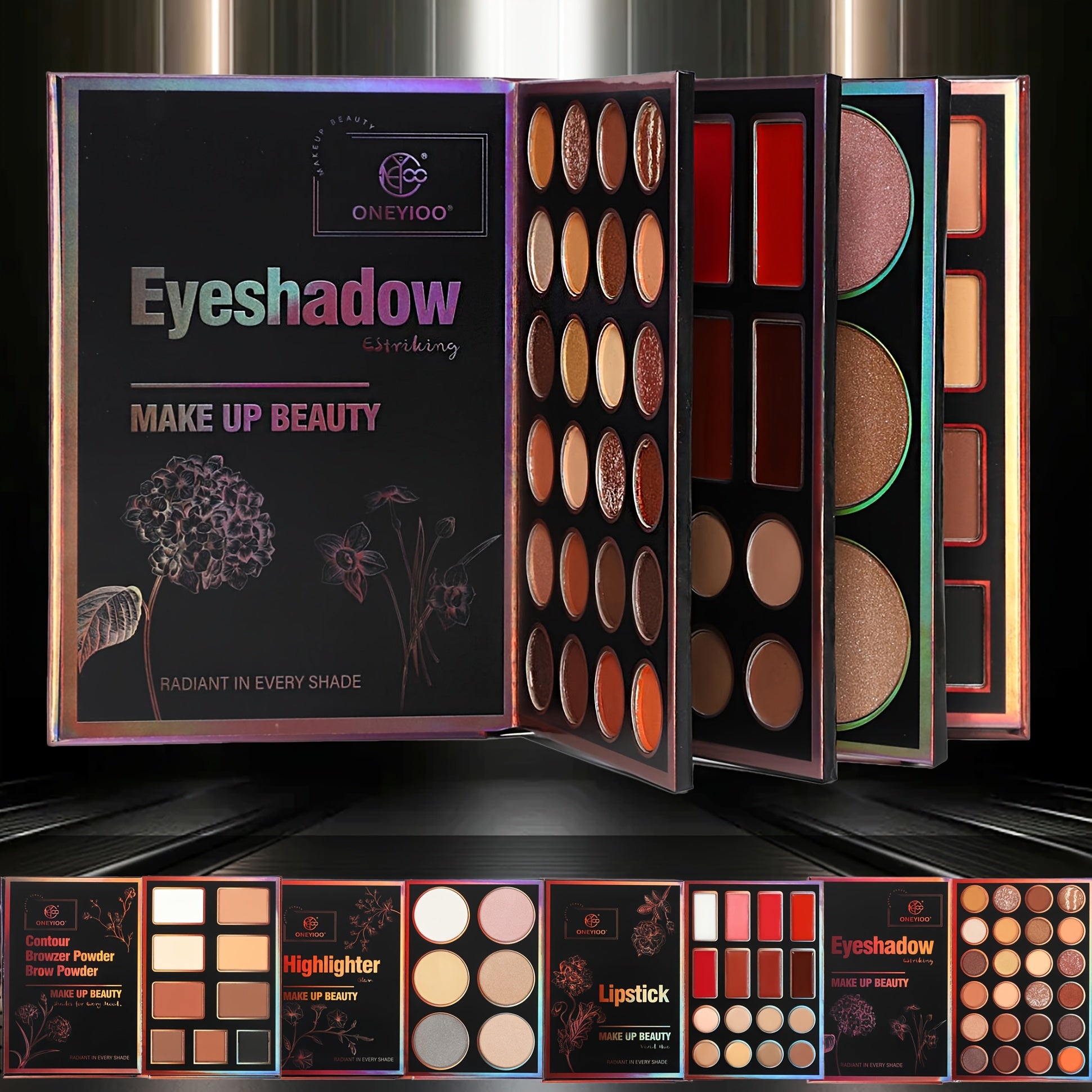 Kit Paleta 55 Cores Sombras Gloss Contorno Corretivo e Iluminador  ElaShopp