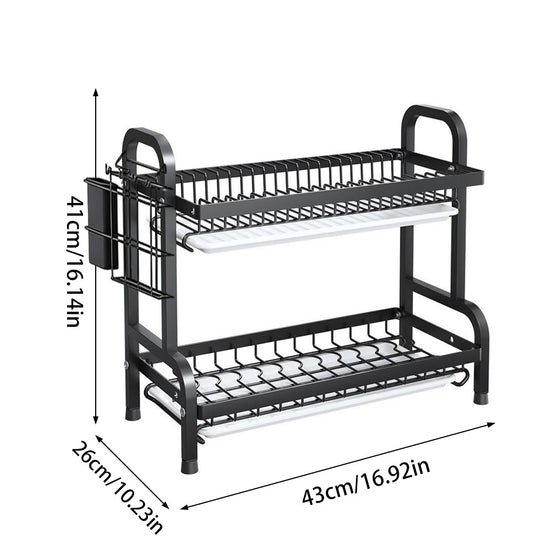 Escorredor Inox Preto Organizador Pia Kitchen Rack Loua